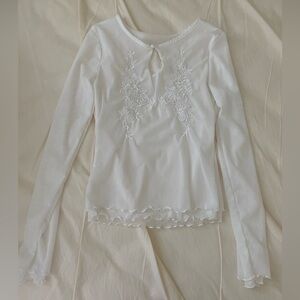 sheer embroidered top blouse
